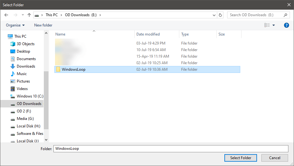 Windows 10 ランサムウェア保護 - フォルダーの選択